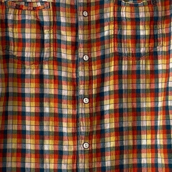 Reversible Billabong plaid flanel snap closure flannel long sleeve plaid shirt M - Picture 9 of 9